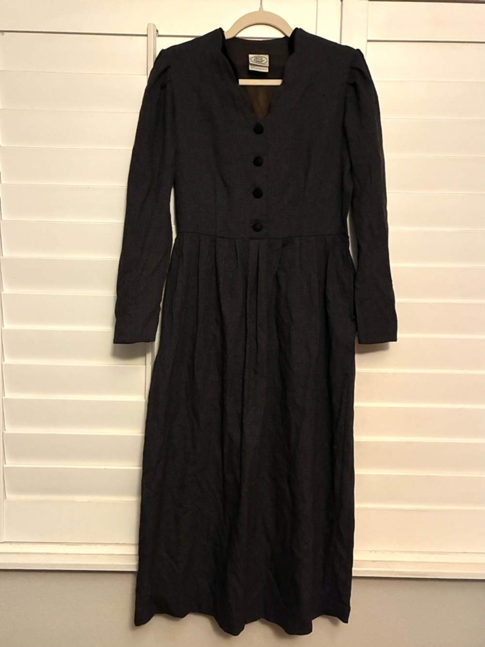 Laura Ashley Vintage Wool Dress with Covered Buttons